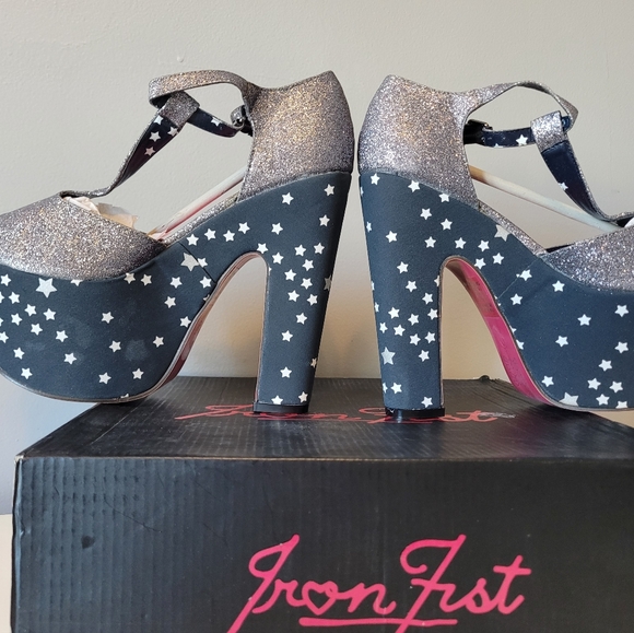 Iron Fist Starry Night Super Platforms, New with Flaws, Size 7 - Picture 4 of 13